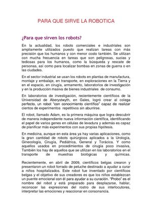 Para Que Sirve La Robotica