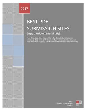 PDF SUBMISSION SITES