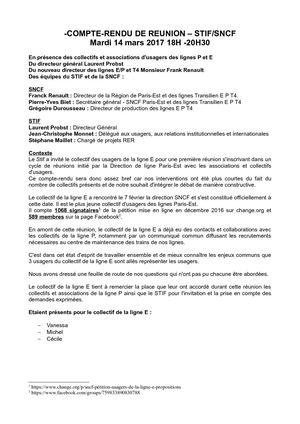CR Réunion STIF/SNCF 14 Mars 2017