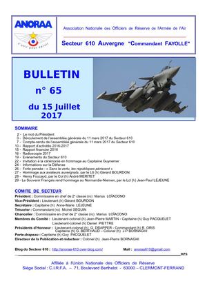 Bulletin 65 du 15 07 2017