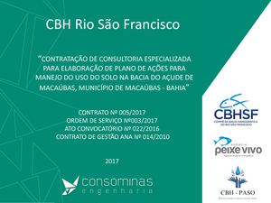 Seminário Final - Plano de Ações para a Bacia do Açude de Macaúbas