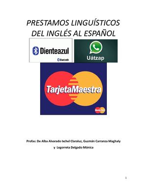 Prestamos Linguísticos Del Inglés Al Español