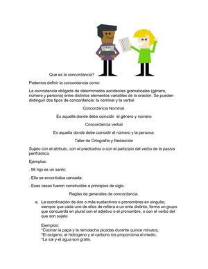 Concordancia, Preposicion Y Lengua Escrita