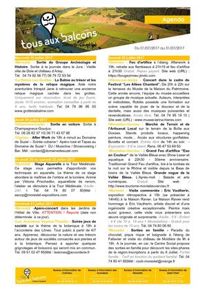 Agenda du mois de Juillet