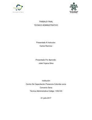 Trabajo Final de Asistente Administrativo