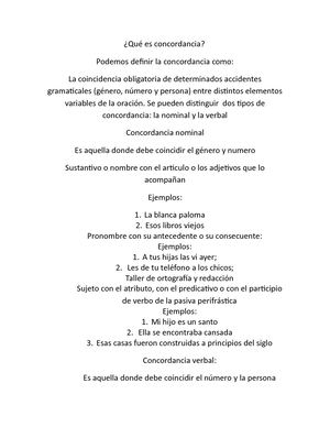 Qué Es Concordancia
