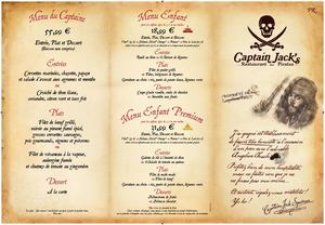 Menu Captain Jack