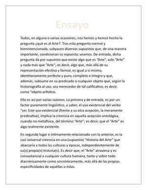 Ensayo El Arte