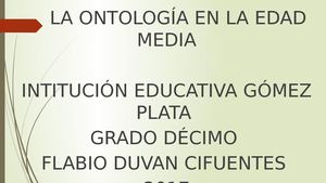 Ontologia Edad Media