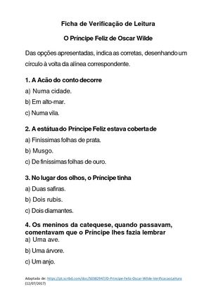 Ficha 3 Verificação De Leitura