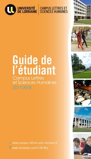 Guide de l'étudiant du CLSH 2017/2018