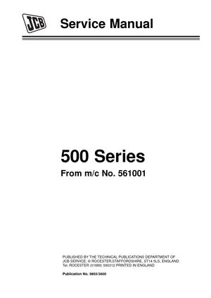 JCB 537 120 TELESCOPIC HANDLER Service Repair Manual ALL572900 Onwards