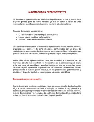 La Democracia Representativa, Periodo Electoral