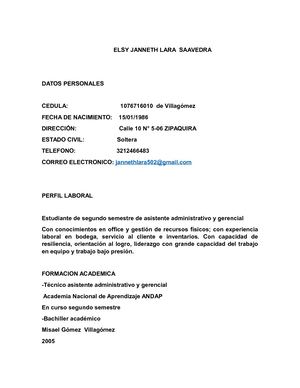 Elsy Janneth Lara Saavedra