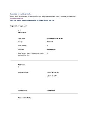 Graphene Fx Unlimited Ein Number Summary