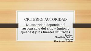 Criterio Autoridad Cho