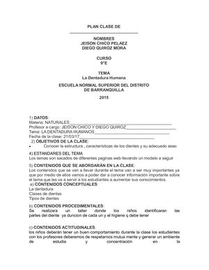 Plan Clase De