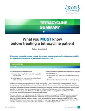 Tetracycline Summary