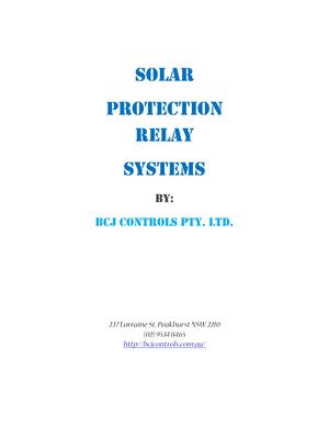 Solar Protection Relays Systems by BCJ Controls | Bluelog