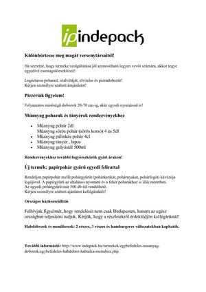 Egybefedeles habdobozok és menüboxok