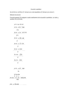 Ecuación Cuadrática