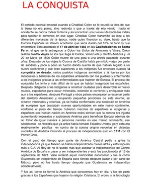 Cronica Conquista hacia Independencia