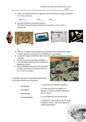 Actividades De Repaso Para El Parcial Primero