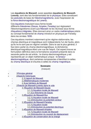 L'apport De Maxwel