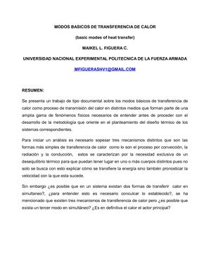 Modos Basicos De Transferencia De Calor