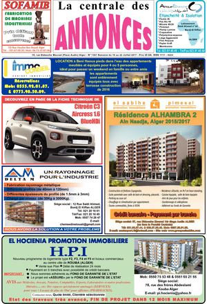 La Centrale des Annonces N° 1361 Semaine du 16 au 22 Juillet 2017