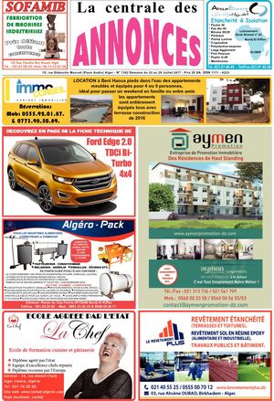 La Centrale des Annonces N° 1362 Semaine du 23 au 29 Juillet 2017