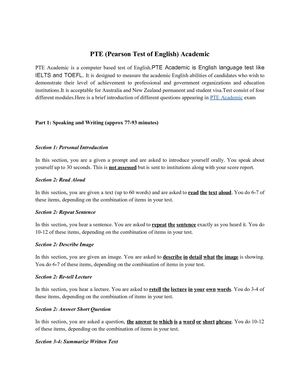 PTE ACADEMIC STUDY GUIDE