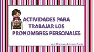 Coleccion De Actividades Para Trabajar Los Pronombres Personales