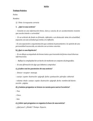 Trabajo Práctico Quinto 2013 Noticia