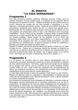 El Ensayo La Vida Derramada
