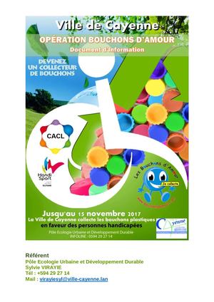 Opération Bouchons D'amour Ville de Cayenne