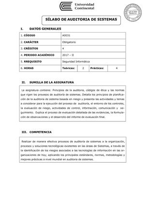 A0031 Silabo Auditoria De Sistemas