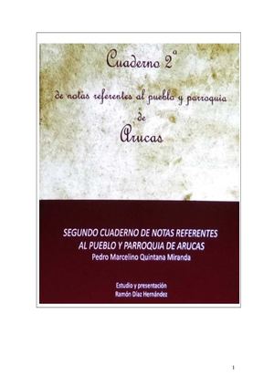 Cuaderno de noticias referentes al pueblo y parroquia de Arucas (II)