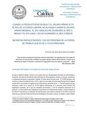 Cuántos Nuevos Empleos Necesita El Paraguay Final 26 07 2017