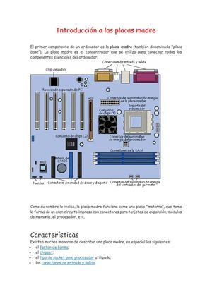 INTRODUCCION A LA PLACA MADRE .