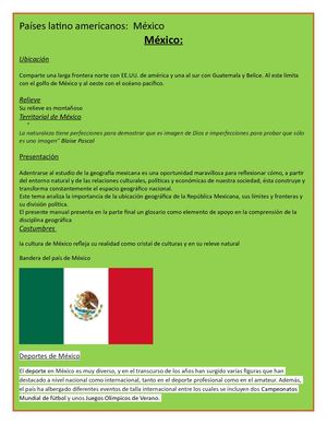 Mexico Trabajo De Eugenia ,gian,bautista 6°to