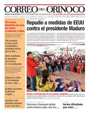 Correo Del Orinoco N° 2 817 Miércoles 2 De Agosto De 2017