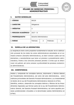 A0129 Silabo Derecho Procesal Administrativo
