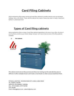 Ashut Engineering Kenya Card Filing Cabinets
