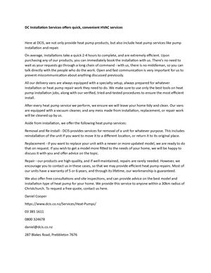 DC Installation Services offers quick, convenient HVAC services