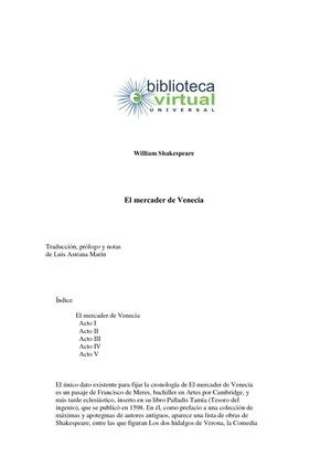 El Mercader De Venecia