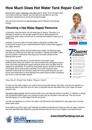 How Much Does Hot Water Tank Repair Cost?