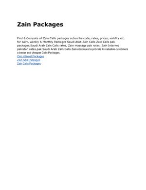 Zain Packages