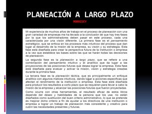 Planeacion A Largo Plazo Clase Iv