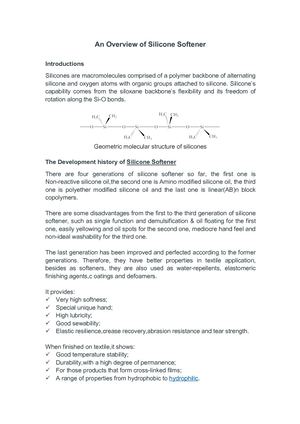 An Overview Of Silicone Softener